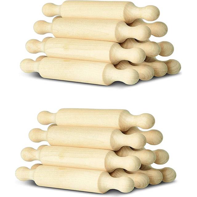 20X Wooden Mini Rolling Pin 6 Inches Long Kitchen Baking Rolling Pin Small Wood Dough Roller for Children Fondant Pasta