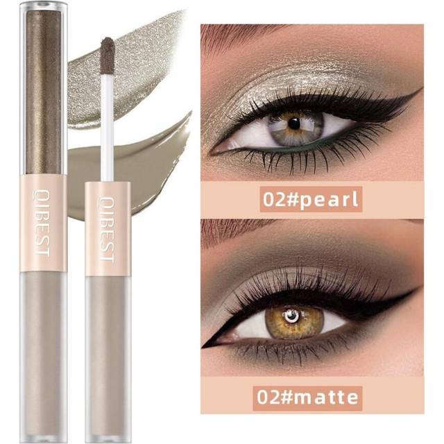 (2#) 6 Colors Dual-ended Liquid Eyeshadow Pearl Matte 2-in-1 Eyeshadow Matte Fine Shimmer Glitter Eyeshadow Overlay Natural Highlighting Liquid Eyesha