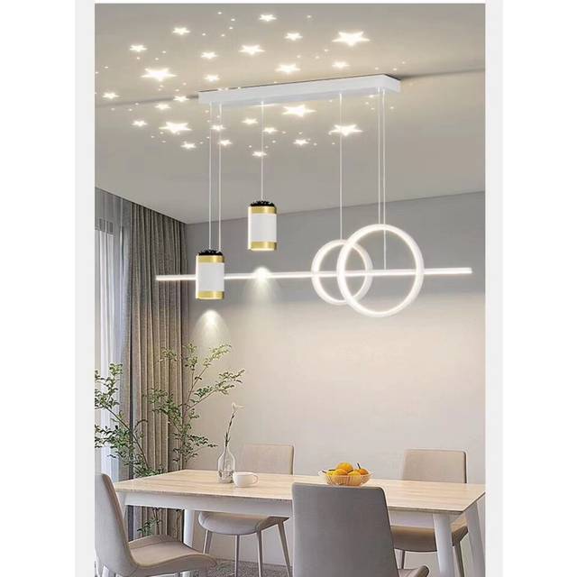 (hanging white 100W) Hall Chandelier Modern Simple Starry Sky Nordic Bar Lamps