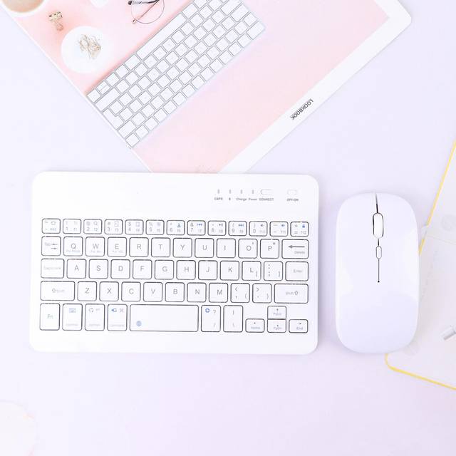 (White, One size) Wireless Keyboard Mobile Phone Tablet Computer Bluetooth Keyboard Mouse Set