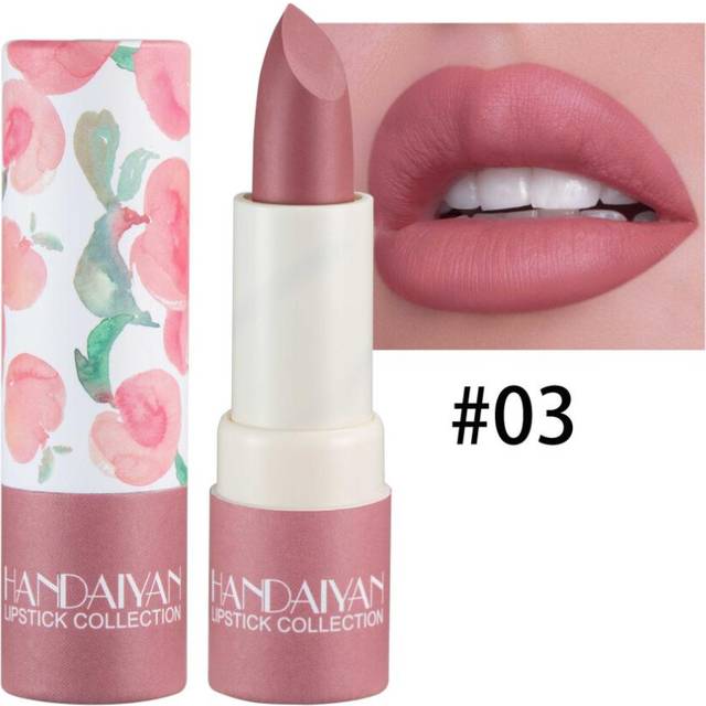 (03) Handaiyan 8 Colors Matte Waterproof Velvet Nude Lipstick Sexy Red Brown Lip Matt Pigments Makeup Long Lasting Profissional