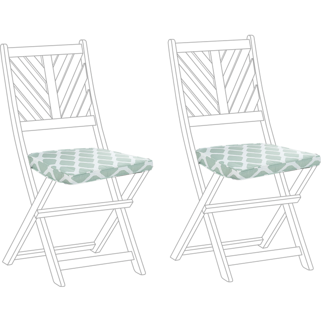Set of 2 Garden Chair Cushions TERNI 37 x 34 cm Mint Green