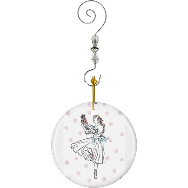(The Nutcracker Ballet And Clara Christmas Holiday Dance-7011) Christmas Ornaments Ceramic Charm with Hook Crystal Handmade Xmas Tree Decorations Keep