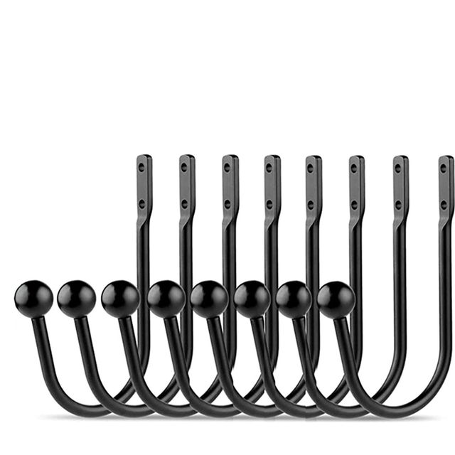 8pcs Curtain Holdback Wall Mounted Tieback Hook Window Drapes Holder
