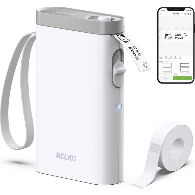 Nelko Label Maker Machine with Tape P21 Portable Bluetooth Label Printer Wireless Handheld Sticker Maker Mini Label Makers  Multiple Templates White