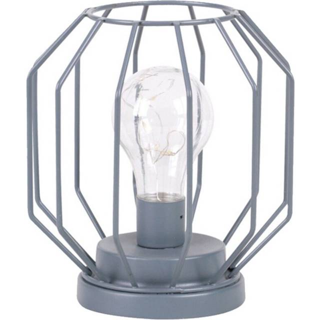 (Grey) Battery Operated LED Desk Lamp Industrial Retro