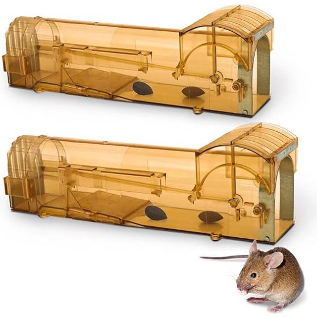 KEPLIN Humane Mouse Trap Safe No Kill Design, Child & Pet Friendly, Easy to Clean,Reusable Rodent Trap for Indoors Metal Reinforced