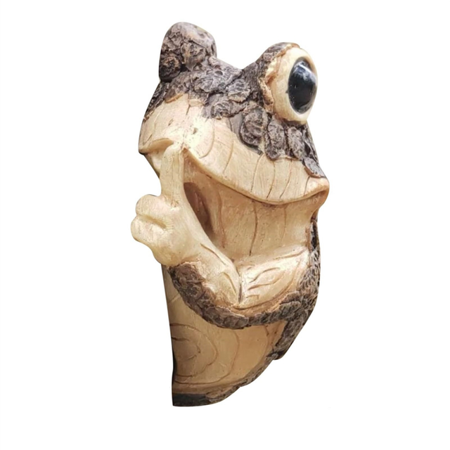 JJBRDZ Quiet Frog Tree Peeker Garden Sculptures A