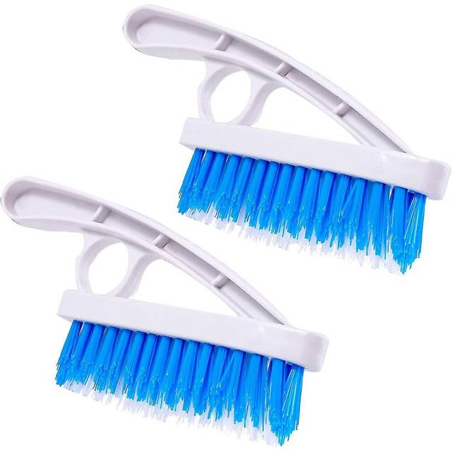 (As show, One size) 2 pack grout scrubber brush - stiff nylon bristle scrubber brush for bathtub shower - grout floor  tile scrubber brush