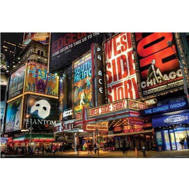 Posterazzi  Times Square Theater District Poster Print - 36 x 24 in.