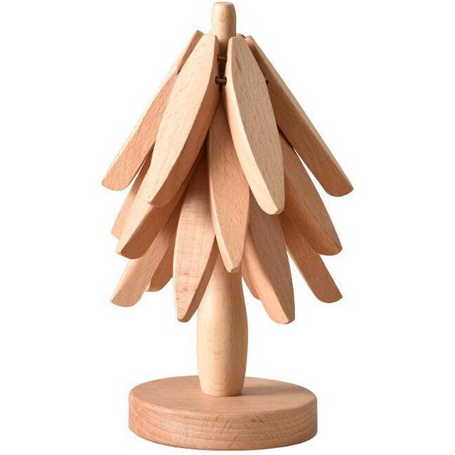 (A) Wooden Trivets for Hot Dishes Folding Tree Shape