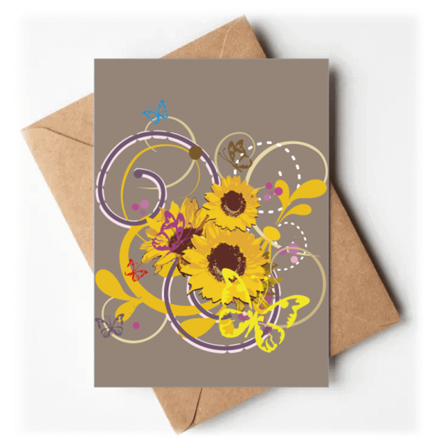 Flower Sunflower Illustration Greeting Cards You are Invited Invitations