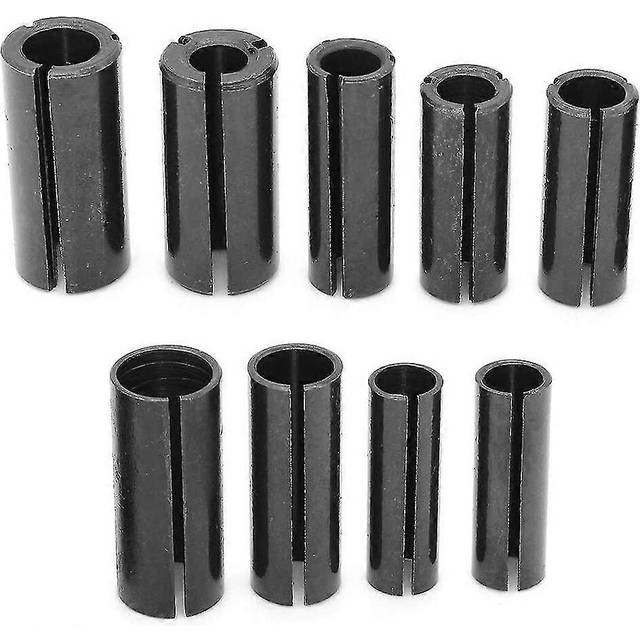 (As show, One size) 9pcs Collet Chuck Adapter Router Bit High Precision Collet Adapter Cnc Steel Collet Chuck For Electric Milling Cutter