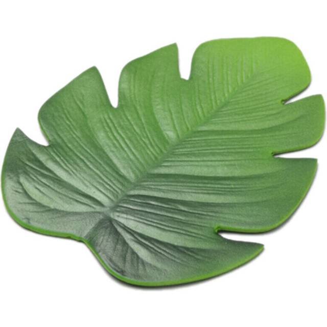6Pc Tropical Artificial Palm Leaves EVA Coasters Cup Bowl Pad Mat Coffee Tea Cup Mats Drink Coasters Hawaii Theme -Green