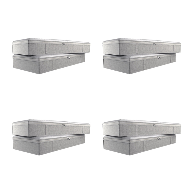 4X Foldable Under Bed Large Storage Boxes Thick Breathable Underbed Clothes Bags Zippered Organizer