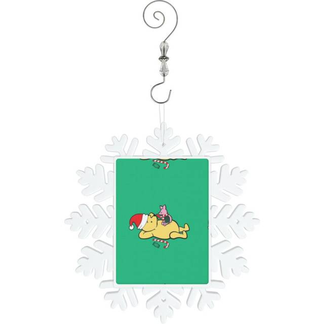 (Christmas Classic Winnie The Pooh With Piglet=4857) Christmas Ornament Snowflake Tree Decoration Car Hanging Charm Gift with Hook Keepsake for Friend