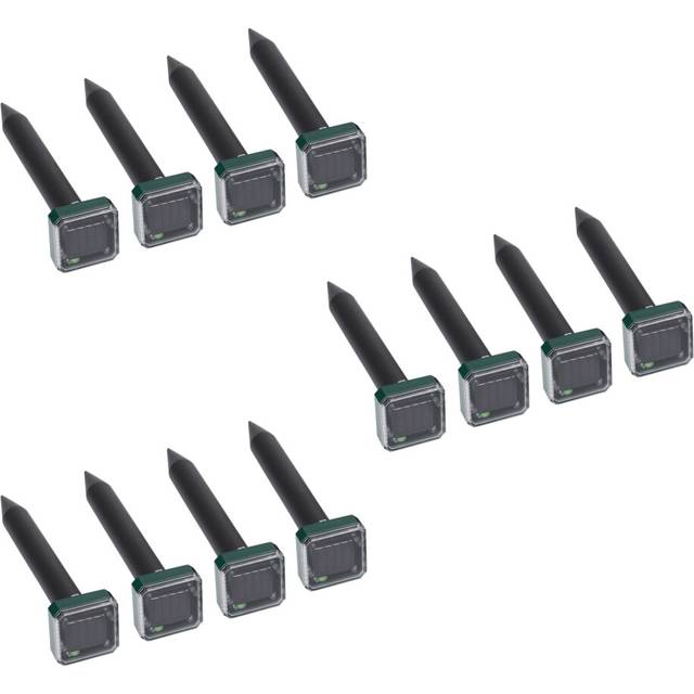 Mole Repellent, 12 Pack Ultrasonic Animal Repellent Solar Powered and Vole Chaser Humane Rodent