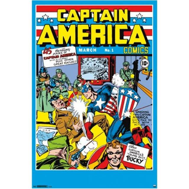 Posterazzi  Captain America - Issue 1 Comic Book Cover Poster Print - 24 x 36 in.