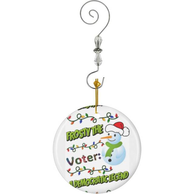 (Vote - Cute Christmas Snowman_6149) Christmas Ornaments Ceramic with Crystal Hook Xmas Handmade Tree Decorations KeepsakeÂGifts Stocking Stuffer