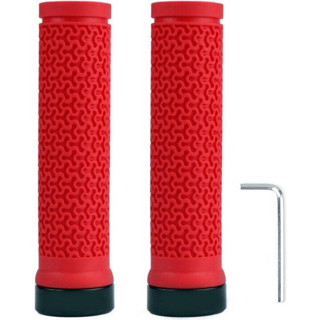 (a-R) Bicycle Rubber Grips And Wrenches Bike Unilateral Locking Grips Non-slip Textured Aluminum Alloy Handles