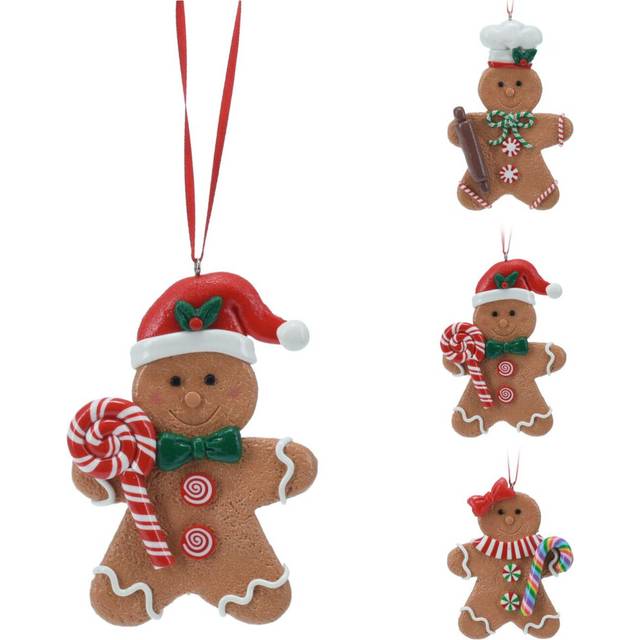 Gingerbread Cookie Christmas Bauble | Gingerbread Christmas Tree Ornament | Hanging Decoration for Christmas Tree -10cm ~ Design Varies One Supplied