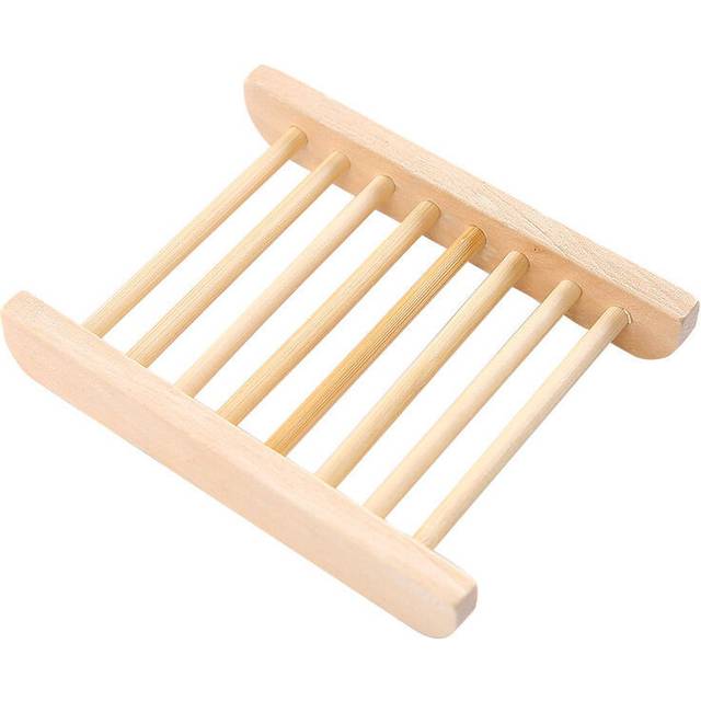 1PC Natural Wooden Bamboo Soap Dish Tray Holder Storage Soap Rack Box Soap Dishes