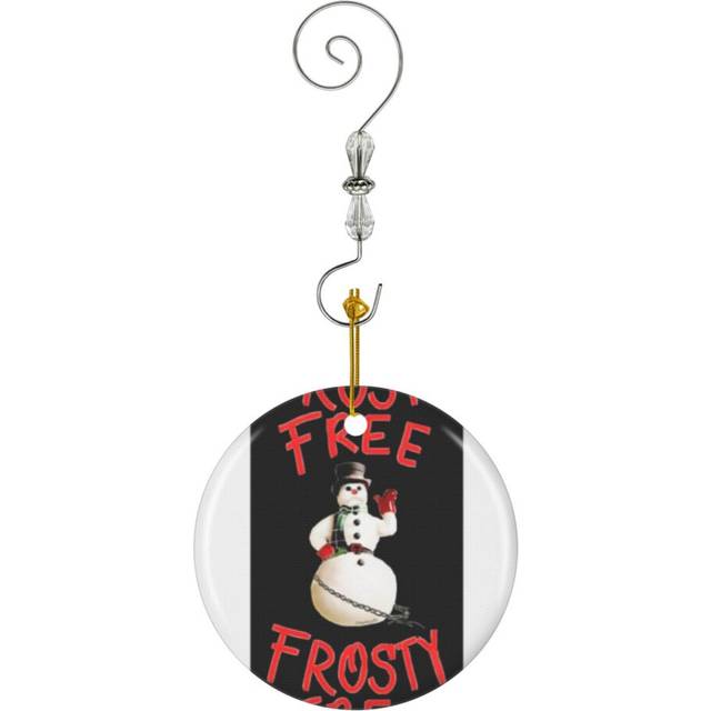 (Free Frosty Christmas With The Kranks Christmas Gifts For Men And Women, Gift Christmas Day-628) Christmas Ornaments Ceramic Charm with Hook Crystal