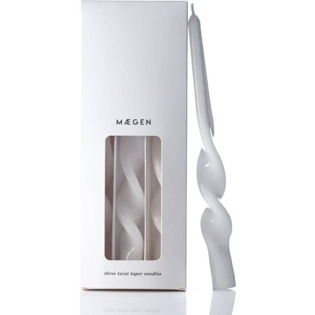 Maegen Twist Taper Candles - Ice White