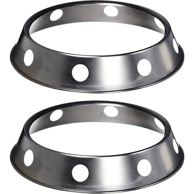 2PCS Stainless Steel Wok Ring Metallic Round Bottom Wok Rack 10.43X11.8Inch Universal Size Inch for Gas Stove Fry Pans