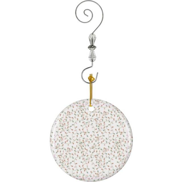 (Pastel Christmas Lights_2003) Christmas Ornaments Ceramic with Crystal Hook Xmas Handmade Tree Decorations KeepsakeÂGifts Stocking Stuffer