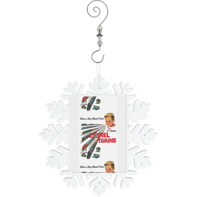 (Every 1950s American Boys Christmas Wish. Lionel Train Set=9308) Christmas Ornament Snowflake Tree Decoration Car Hanging Charm Gift with Hook Keepsa