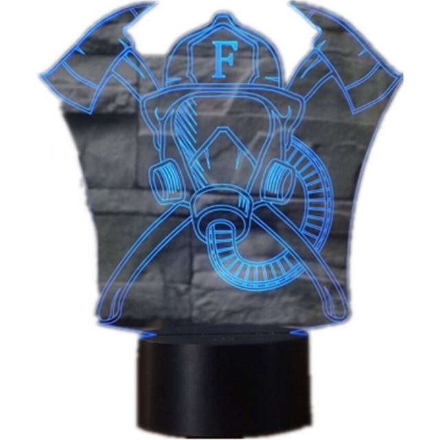 Fire Mask Shape 3D Colorful LED Vision Light Table Lamp, Charging Touch Version