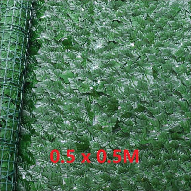 (0.5x0.5M Dark Green) 39.3x19.6inch Artificial Leaf Privacy Fence Roll Wall Landscaping Fence Privacy Fence Screen Outdoor Garden Backyard Balcony Fen