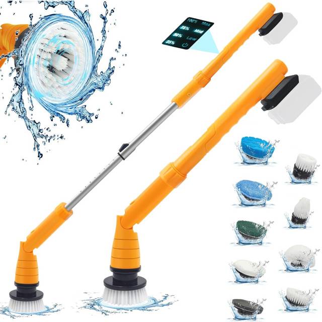 Cordless Cleaning Brushes Spin Scrubber Cleaner(No Battery)-Dewalt Battery Compatible