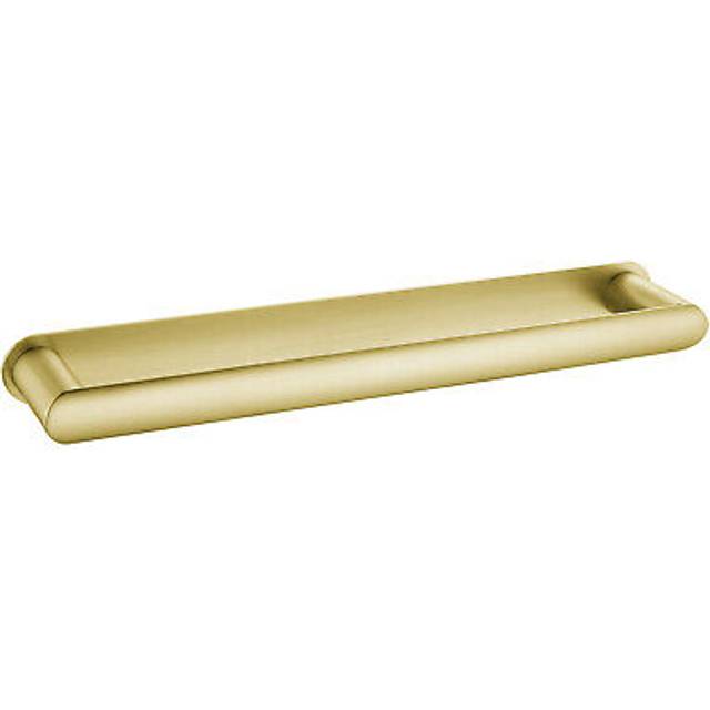 Nes Home Brushed Brass Round Edge Single Bar Towel Rail Holder