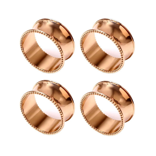 4PCS Napkin Rings, Holder Ring, for Wedding,Champagne Gold