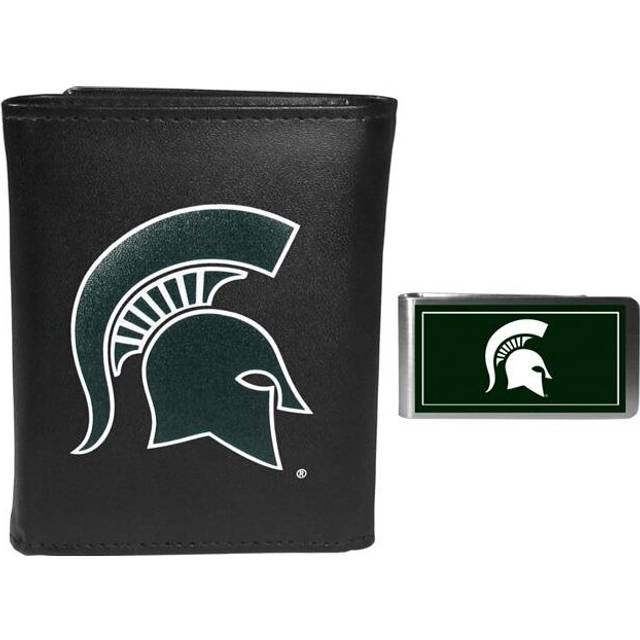 Siskiyou CLTR41LMP Male NCAA Michigan State Spartans Leather Tri-fold Wallet & Color Money Clip