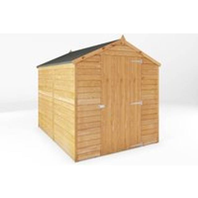 8 x 6 Feet Single Door Overlap Apex Windowless Shed - Timber - L240.4 x W190.5 x H198.6 cm - Brown