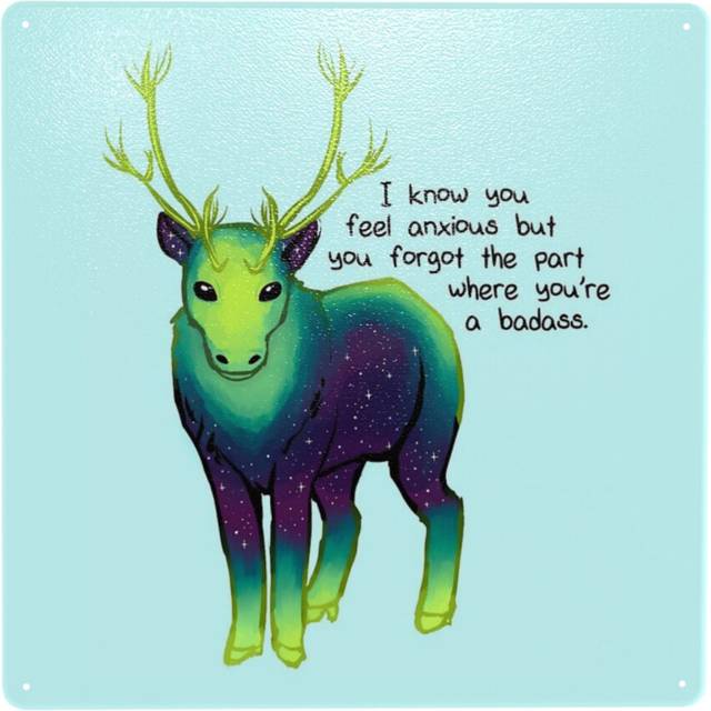 "(The Part Where You're A Badass Caribou=5307) Metal Tin Sign 12x12"" Wall DÃ©cor Cafe Bar Beer Pub Signs Christmas Gift"