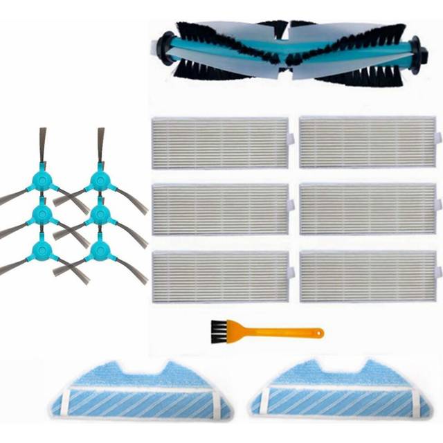 15PCS Main Roller Side Brush Hepa Air Filter Mop Cloth Replacement Parts for Conga 1290 1390 1590 R