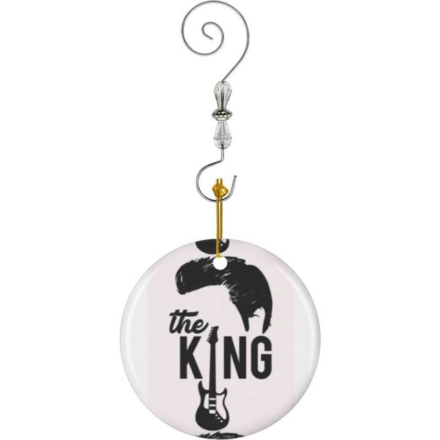 (Elvis Elvis The King-2978) Christmas Ornaments Ceramic Charm with Hook Crystal Handmade Xmas Tree Decorations KeepsakeÂStocking Stuffer