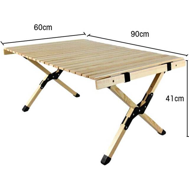 (Yellow, M) Folding Wood Table Portable Camping Large Wooden Desk with Carry Bag for Beach Picnic Outdoor Garden Backyard Furniture