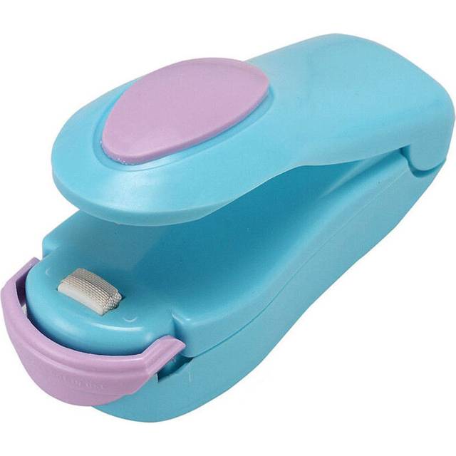 (blue) Mini Plastic Bag Sealer Machine Storage Bag Clip Sealing Storage Machine