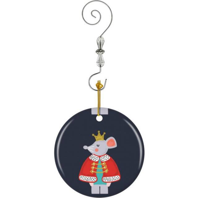 (Nutcracker Ballet Mouse King-7233) Christmas Ornaments Ceramic Charm with Hook Crystal Handmade Xmas Tree Decorations KeepsakeÂStocking Stuffer