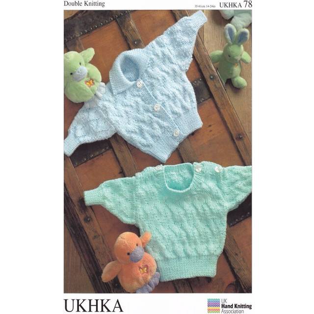UKHKA 78 DK Knitting Pattern Baby Cardigan & Sweater