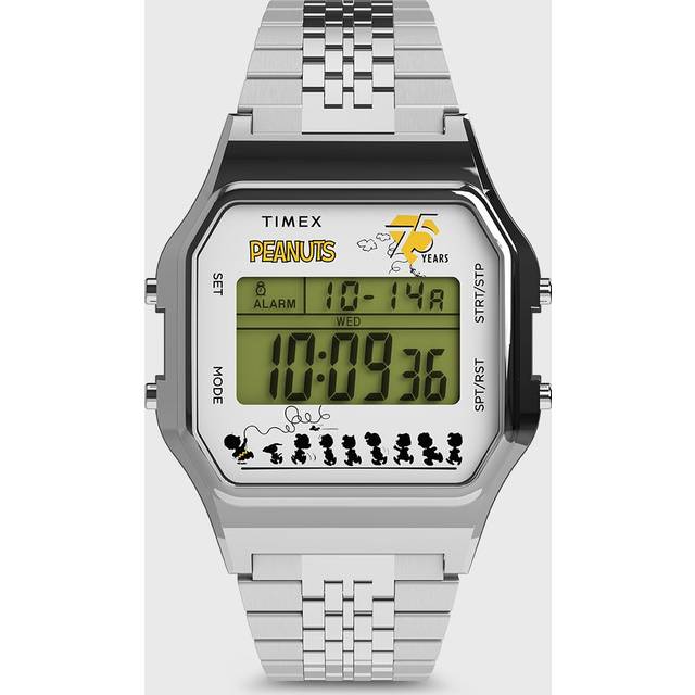 Timex X Unisex Peanuts Snoopy T-80 Silver Digital Watch TW2Y20000