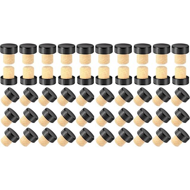 Cork Plugs Cork Stoppers Tasting Corks T-Shape Wine Corks with Plastic Top Wooden Wine Bottle Stopper Bottle Plugs Corks