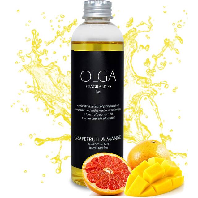 Reed Diffuser Refill - 180ml Grapefruit Mango Reed Diffusers Refill - Room Fragrance Reed Diffuser Gift Set - Room Scent Diffuser Reeds - Room