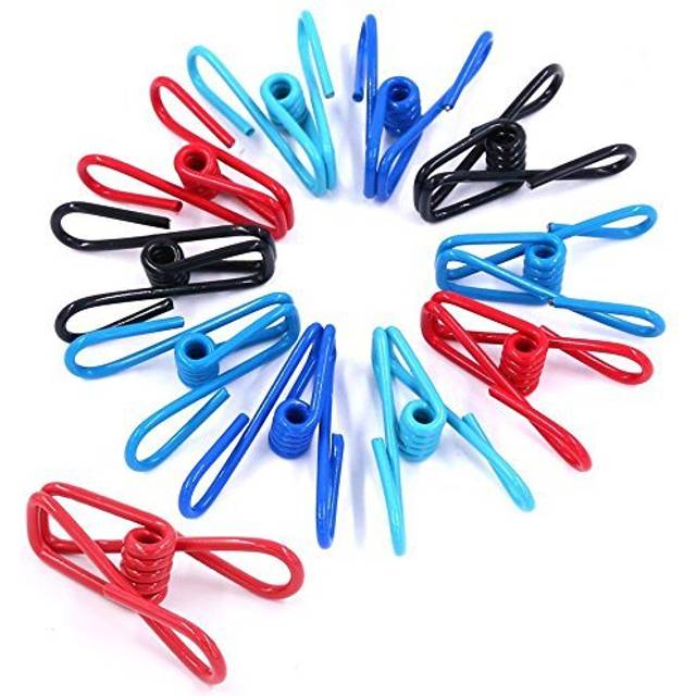 Swpeet 50 Pieces Multi-purpose Metal Wire Clip Windproof Clothespin Metal Clips Holders for Office Clothes Baby Diaper Metal Peg Clips Pins Hanging