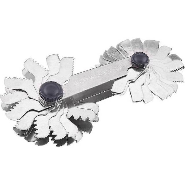 (As show, One size) Thread Measuring Gauge  60 Degree Stainless Steel (metric & Imper)